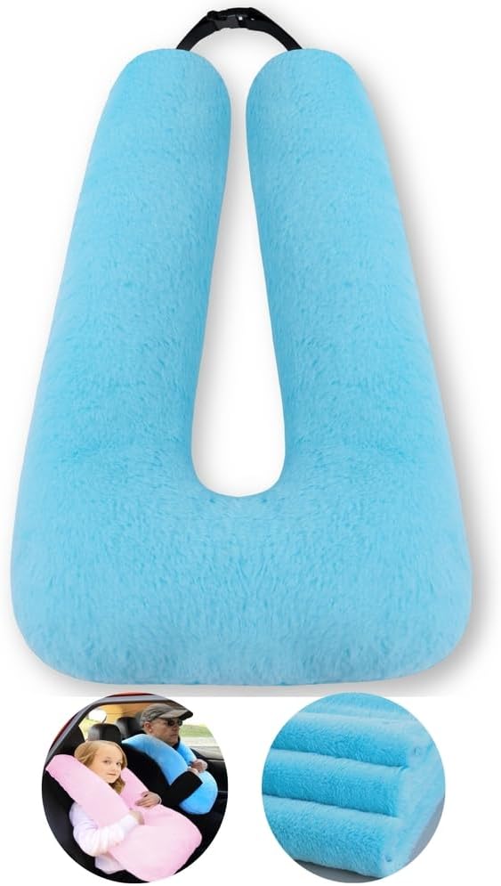 FHSGGP Travel Pillow Cushion for The Back Seat of Car Car Pillow Blue | for Kids A Sleeping Artifact Suitable for Long-Distance Travel of Adults and Children Travel Pillow for Kids