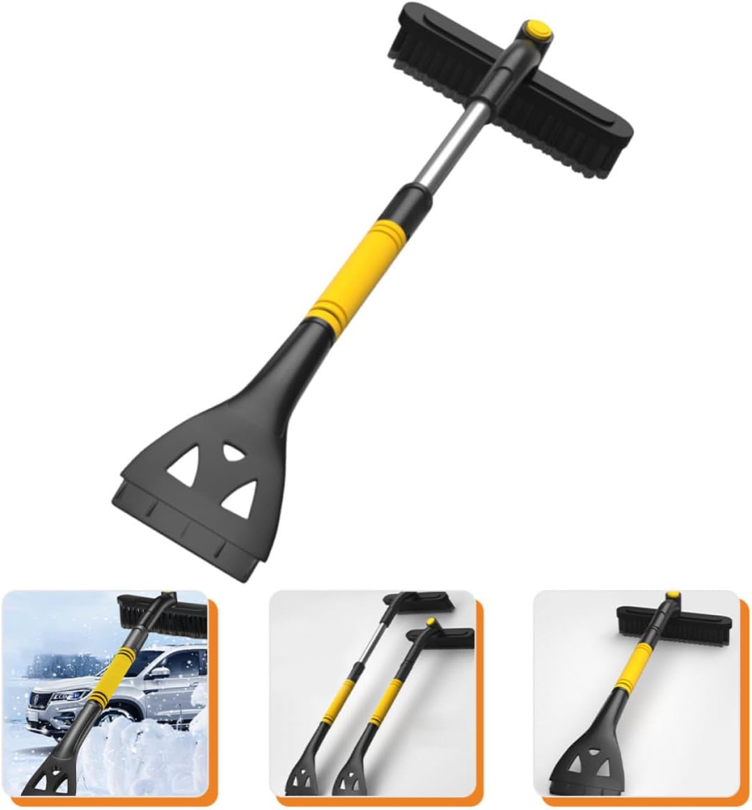 Extendable Ice Scraper Xmas Yellow Car Snow Brush Multifunction