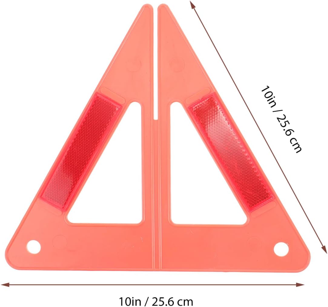 Amosfun Safety Triangle Reflective Road Safety Kit Road Warning Sign for Car Roadside Assistance Construction Work Trucks Trailers Tractors Portable Emergency Sign