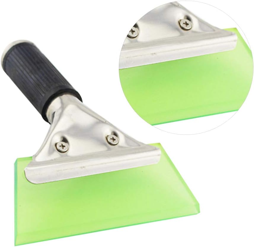 LIOOBO Ice Scraper Stainless Steel Snow Scrapers Car Snow Shovel Tool for Windshield with Rubber Random Color