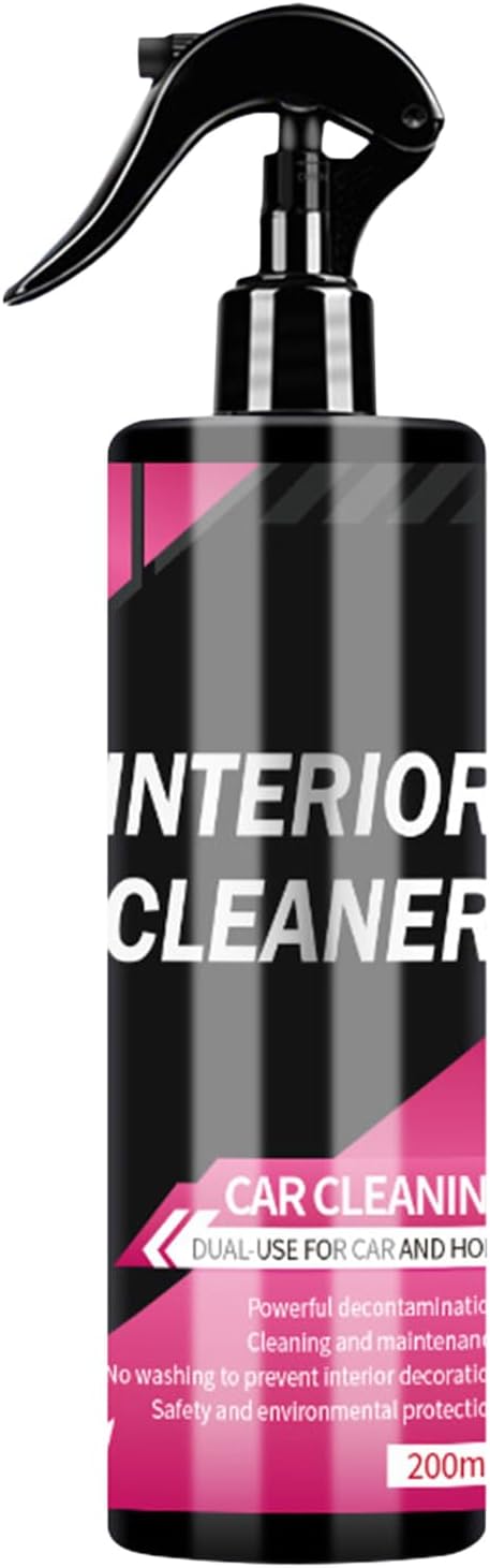 Car Cleaner Interior Multipurpose Fast-Acting 200ml Car Detailing | Seat Dashboard Cleaning Solution for Boat Motorcycle Leather Seats Carpet Appliance Sofa Fabric Upholstery Rubber Polymer