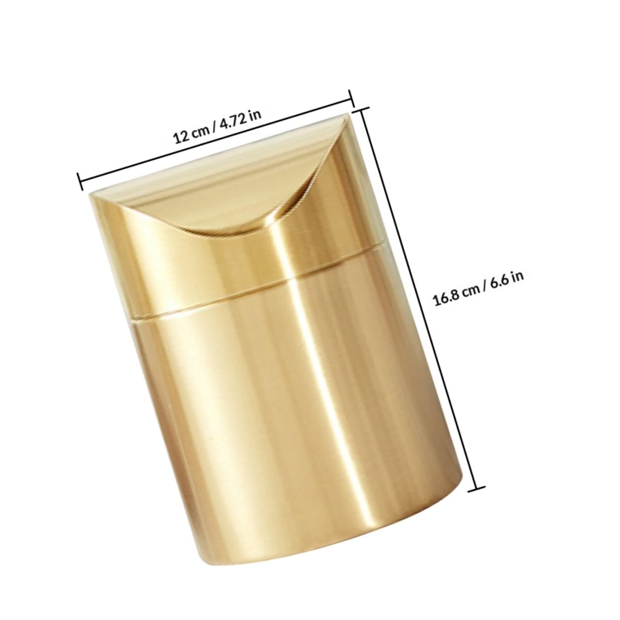 Toyvian Stainless Steel Garbage can with Lid Mini Desk Trash can for Office Bedroom Kitchen Car Small Countertop Waste Container Press Type Lid Compact Space Saving Design