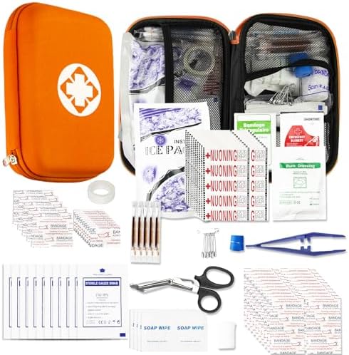 Small-Waterproof Car First-Aid Kit Emergency-Kit - Orange 277Piece Camping Equipment for Camping Hiking Home Travel YIDERBO