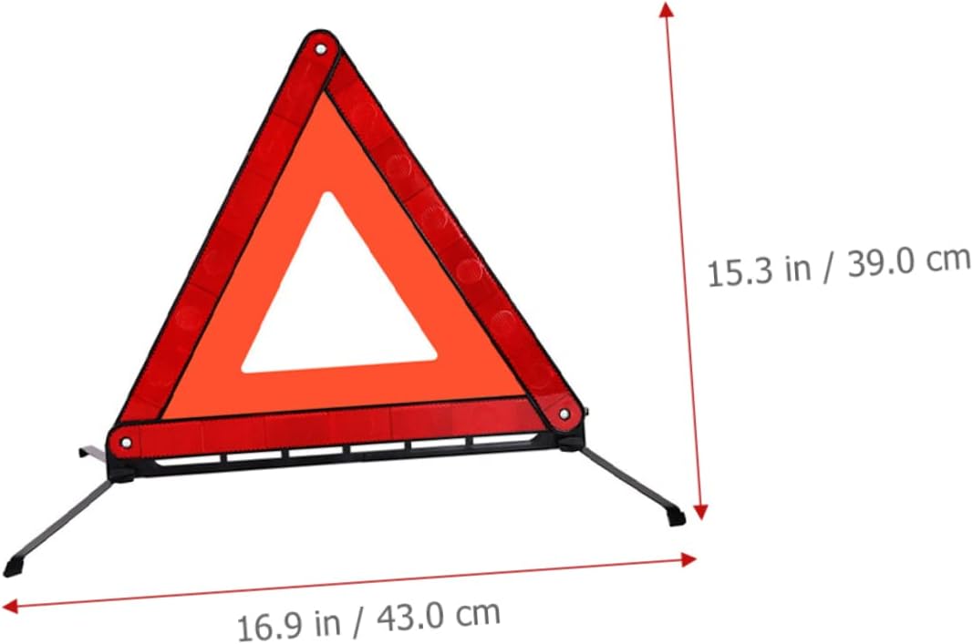 Homoyoyo Safety Warning Sign Foldable Emergency Triangle Reflector for Roadside Use Stable Design with Skid Base for Road Construction and Vehicle Maintenance