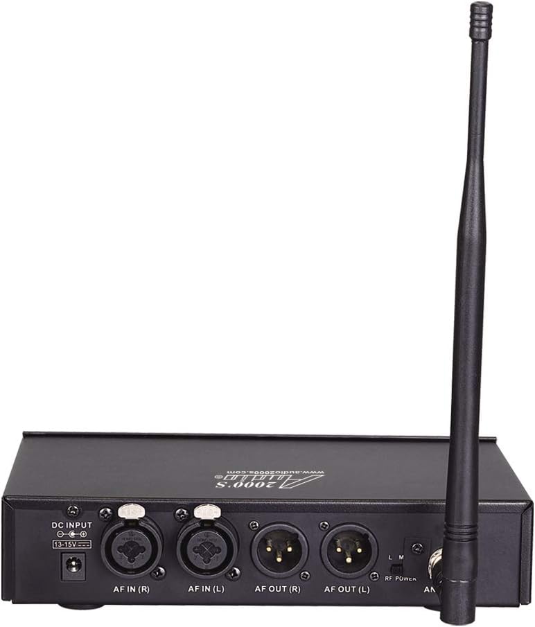 AUDIO 2000'S AWM630DU UHF 100 Selectable Frequency Wireless in-Ear Monitor System with Ten Wireless Receivers and a PVC Carrying Case