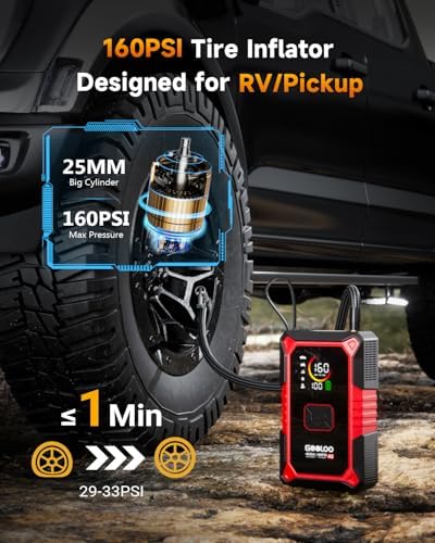 GOOLOO A5 Jump Starter with Air Compressor & GOOLOO DS100 OBD2 Scanner Diagnostic Tool