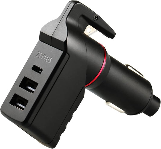 Stinger USA Type C Car Charger Emergency Escape Tool 1 USB-C 2USB-A 3.0A