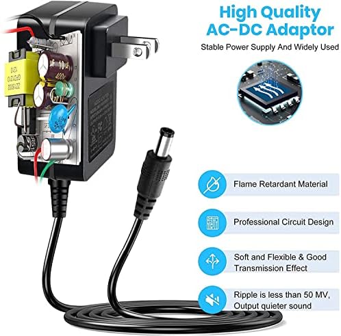 Replacement Tacklife Charger AC DC Power Adapter Compatible with Tacklife HA2 T6 T8 T8-Newer 800A Pro T8Pro 1200A Peak 18000mAh Lithium 12V Car Jump Starter Battery Power Cord