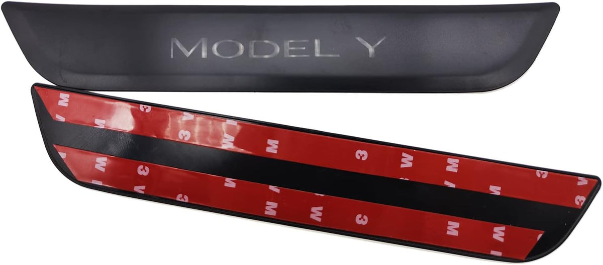 ABS Rear Door Sill Guards Protector Scuff Plate Cover for Tesla Model Y 2021+ Car Door Sill Decal Sticker Pedal Protection Strip (Rear Door sill Strip), (T-DS-TSL-1130)
