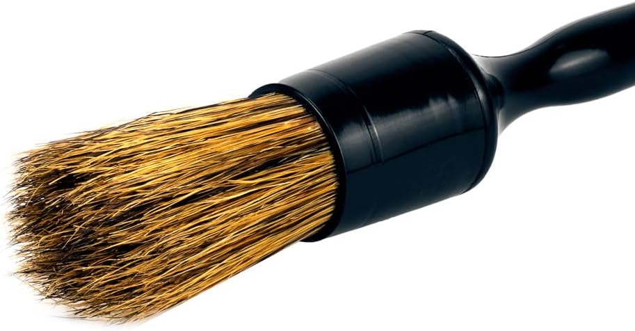 Maxshine Universal Premium Natural Boar’s Hair Detailing Brush #14 – Plastic Handle with No-Shed Bristles – Ideal for Cleaning Engines, Wheels, Interiors, Air Vents & More