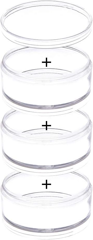 BENECREAT 60ML Stackable Round Plastic Containers 4 Column(5 Layer/Column) Bead Storage Jars for Beads, Buttons, Crafts and Small Findings