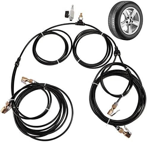 4 Way Tire Inflation System with Closed Flow Chuck for Car Trucks Off Road Vehicles-Compatible with HPA Tanks and Compressors
