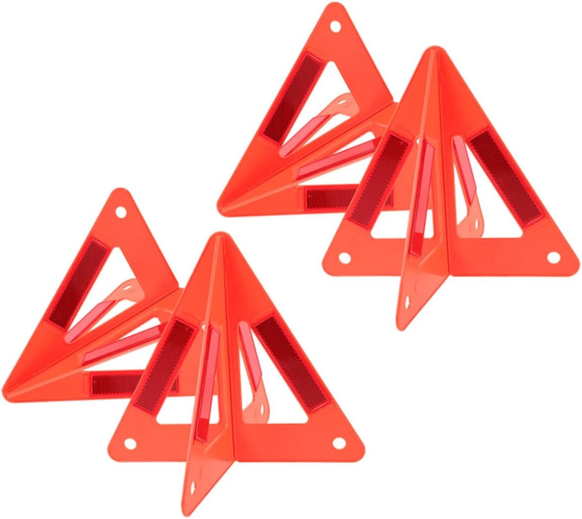 Zerodeko 4pcs Reflective Emergency Triangle Warning Signs for Roadside