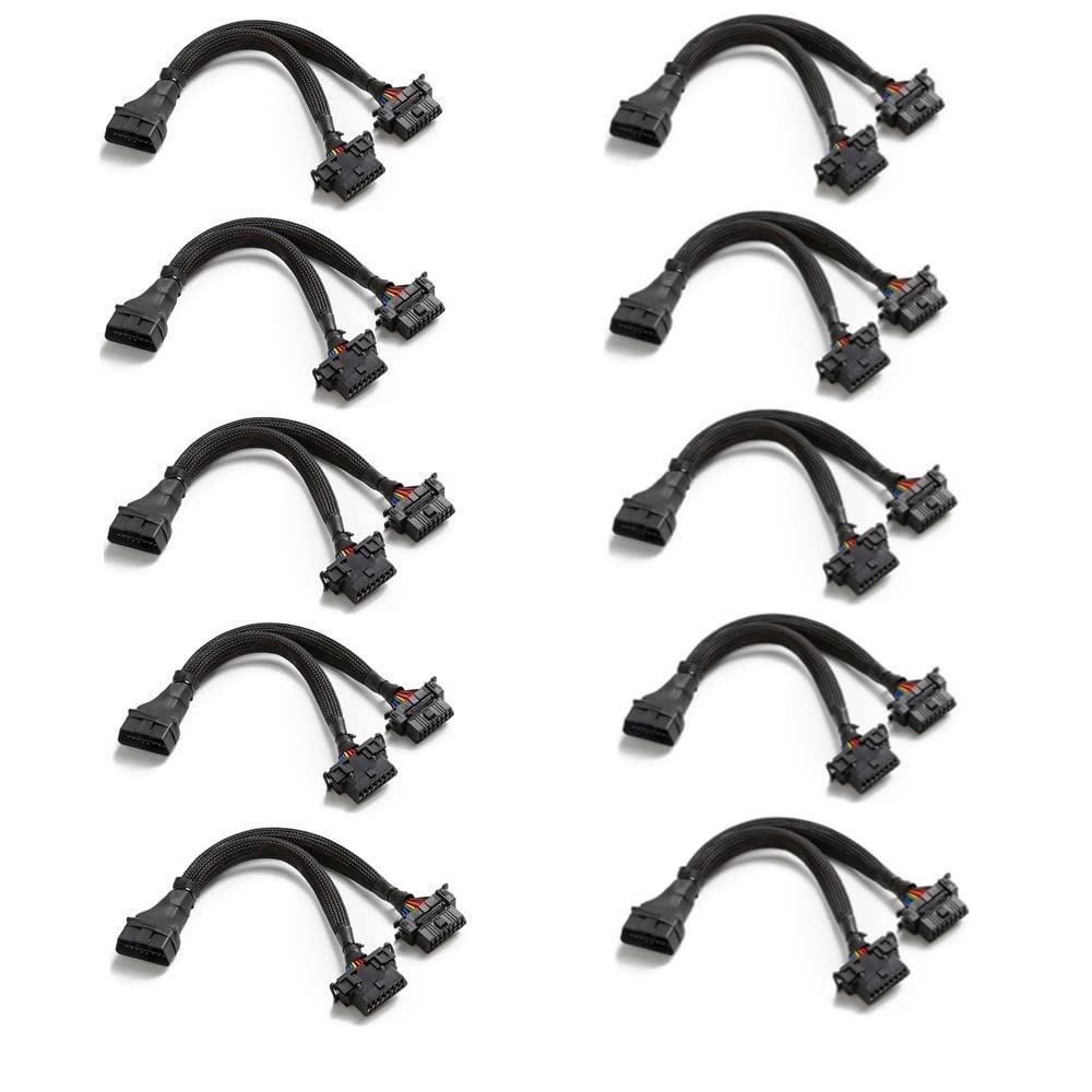 bbfly-B6 OBD2 Splitter OBDII Extension Cable Adapter (1FT/30CM) (1Pack)