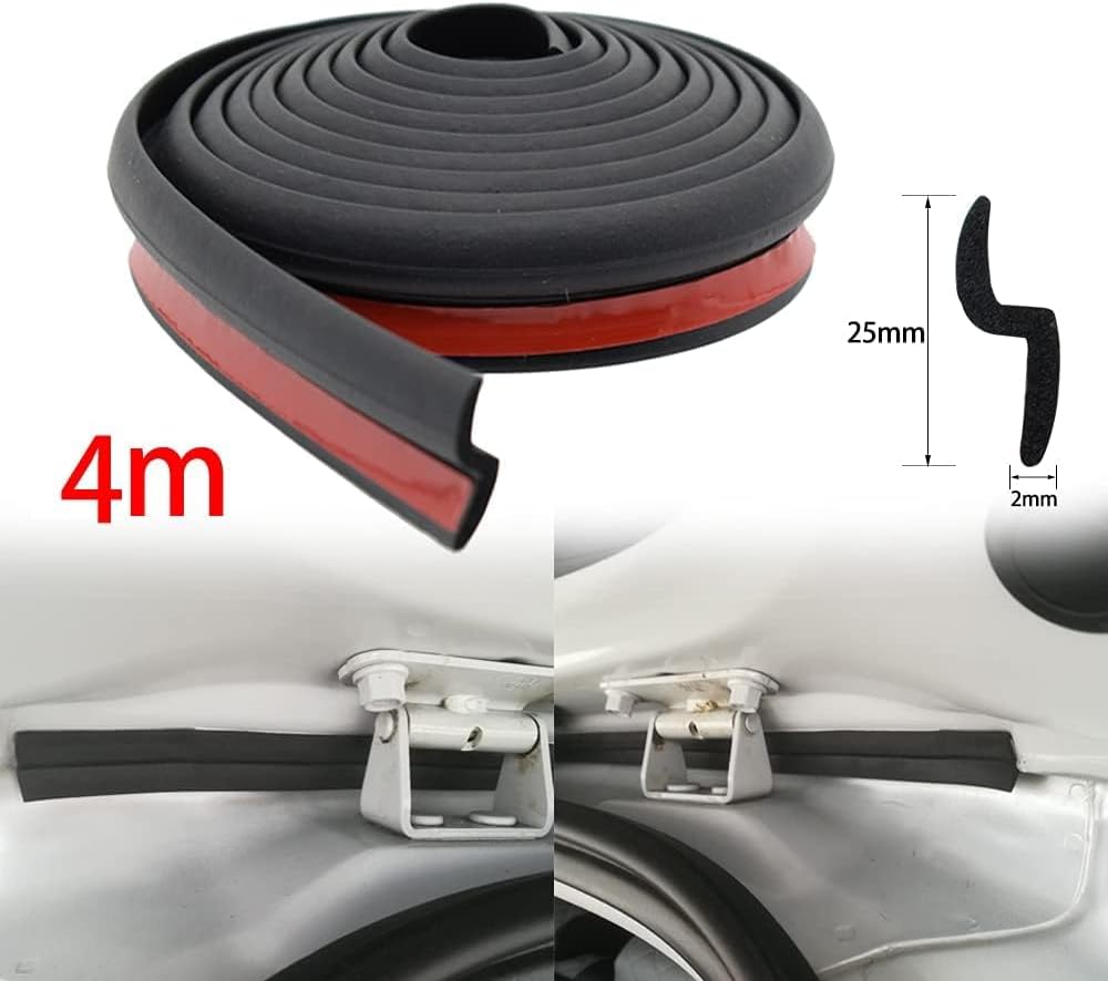 AUTOXBERT 4M/13ft Z Shape Car Window Door Rubber Seal Strip Edge Trim Guards Hollow Weatherstrip for Car Window Door Engine Cover
