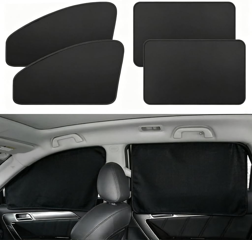 Car Sunshade, Car Privacy Window Shade, 100% Block Light for Breastfeeding, Taking a nap, Changing Clothes, Camping (Full Sets 4pcs)
