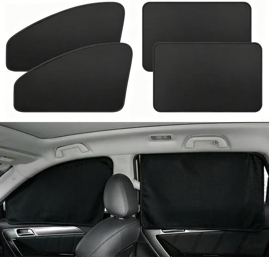 Car Sunshade, Car Privacy Window Shade, 100% Block Light for Breastfeeding, Taking a nap, Changing Clothes, Camping (Full Sets 4pcs)
