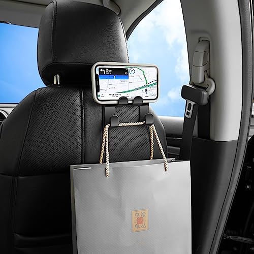 4 Pack Car Seat Headrest Hook,4 in 1 Car Back Seat Head Rest Hanger Storage Organizer Universal for Handbag Purse Coat Matching Cars Vehicle Interior