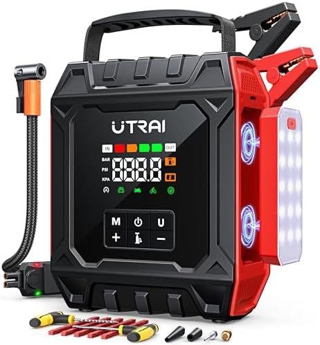 UTRAI 8000A Jump Starter with Air Compressor 160PSI for All Gas/12L Diesel