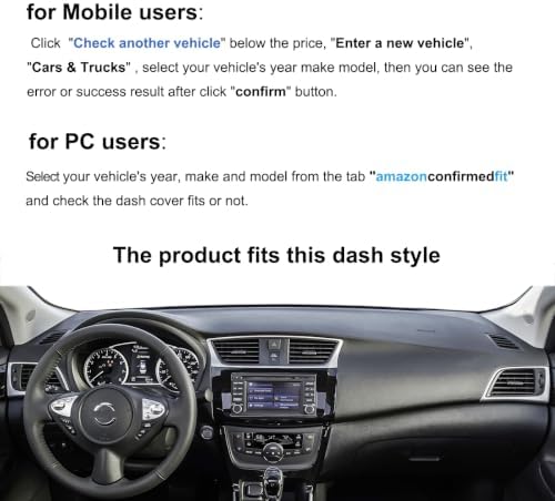 Dash Cover Mat Fit for Nissan Sentra 2013-2019 (Black) F72