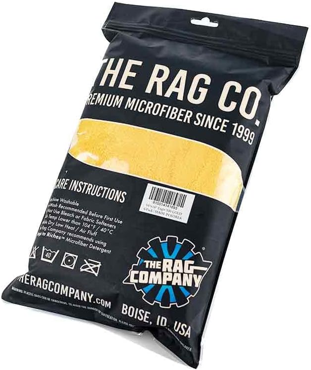 The Rag Company Eagle Edgeless 500 Detailing Towel, 16x16 in, 4-Pack
