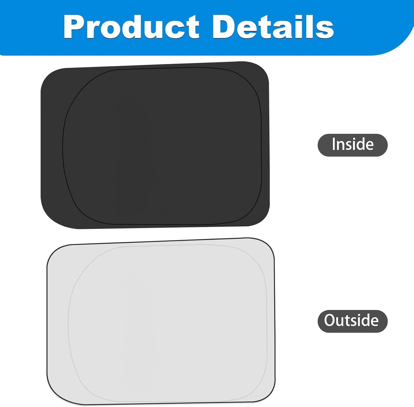 Side Window Sun Shade for 2017-2022 Fo-rd F250 F350 Super Duty, Super Crew Cab 4Door Pickup, Foldable Window Sunshade Sun Visor Protector, Side Window Shades Blocks UV Rays Heat, Pack of 4