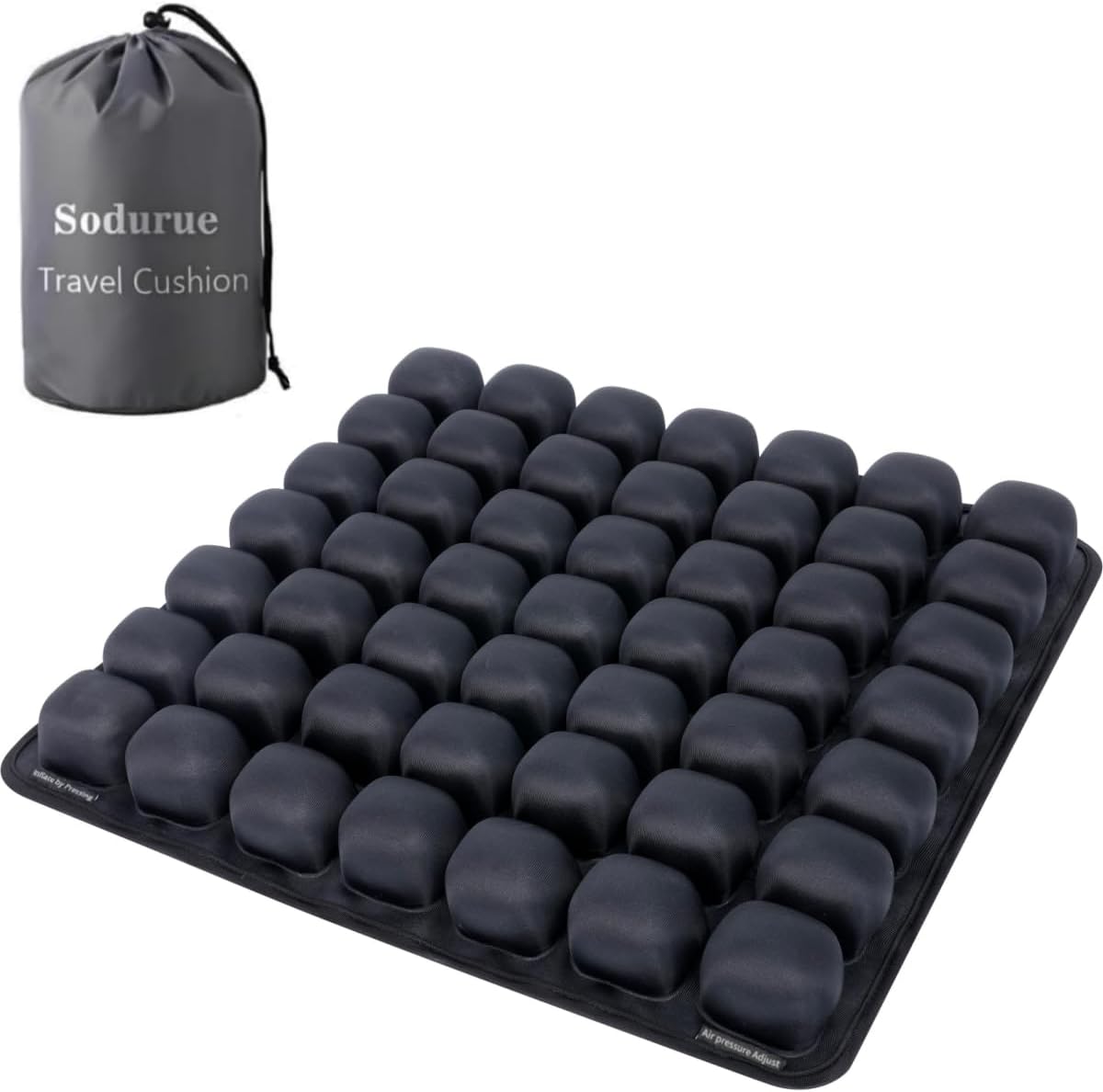 Sodurue Travel Cushion Airplane Seat,Airplane Seat Cushion for Long Flights,Press Type Air Inflatable Wheelchair Seat Cushion,49 Airbags,for Car,Office,Stadium,Ergonomic Comfort Support,Heavy Duty