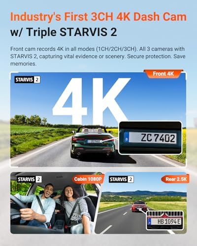 [Bundle-2 Items: Vantrue N4 Pro S 4K 3CH & Hardwire Kit] STARVIS 2, 4K+1080P+2.5K Front Inside Rear Dash Camera, Night Vision, 24Hrs Parking Mode, GPS, Wi-Fi Dash Cam