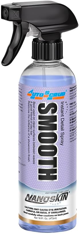 Nanoskin SMOOTH Quick Detailer Spray 32 Oz. (2x16 Oz) | Post Car Wash Gloss Enhancer, Wax Booster & Clay Lubricant | Effortless Dust, Smudge & Fingerprint Remover for Cars, Boats, Hot Rods & More
