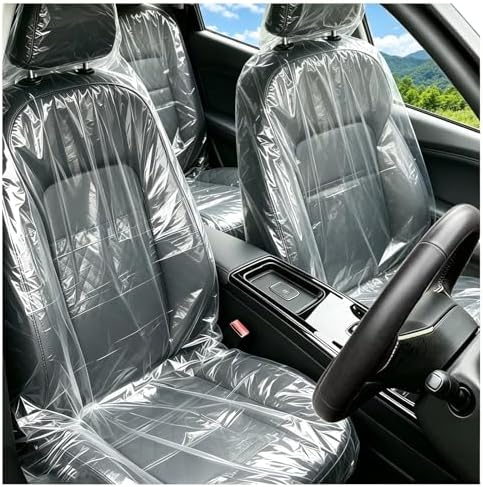 20PCS Disposable Car Seat Covers,Portable Plastic Seat Covers for Cars Seats Full Coverage Protection,Universal Disposable Seats Cover for Cars Includes Font & Back