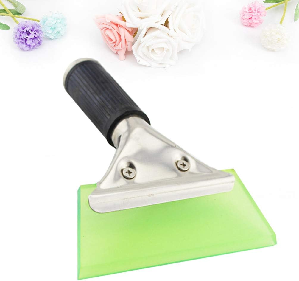 LIOOBO Ice Scraper Stainless Steel Snow Scrapers Car Snow Shovel Tool for Windshield with Rubber Random Color