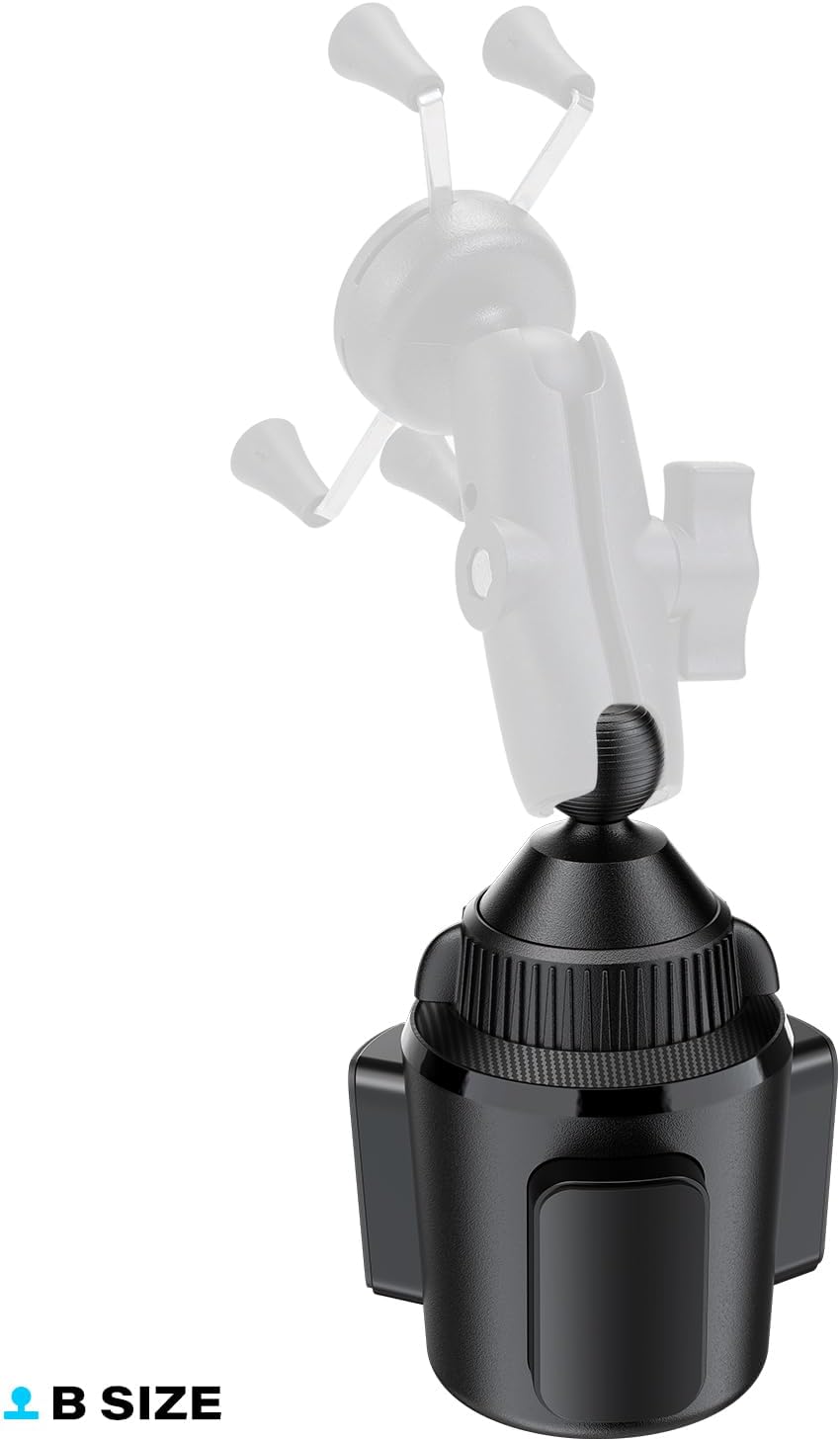 APPS2Car Cup Holder Base with 1” Ball, Expandable Car Mount for B-Size Arms