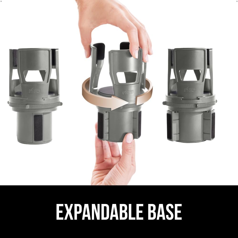 GORILLA GRIP Patent Pending Adjustable Car Cup Holder Expander, Gray