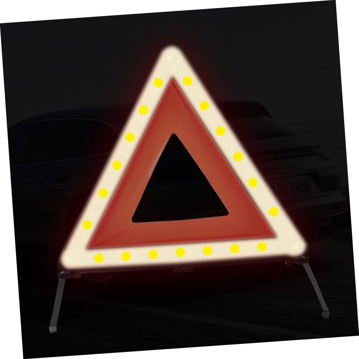 Zerodeko 1pc Warning Triangle Kit Reflective Roadside Warning Sign for Car Safety Portable and Easy Setup for Roadside Emergencies Red