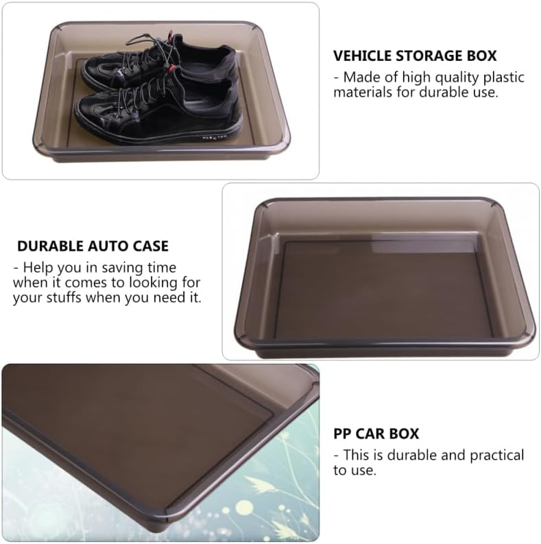 VICASKY Trunk Boot Mat Tray for Car Floor Protection,Multi-Purpose Plastic Shoe Trays Mat Auto Organizer Compact Case Storage Entryways for Essentials and Sundries 14.93X11.99X2.36in