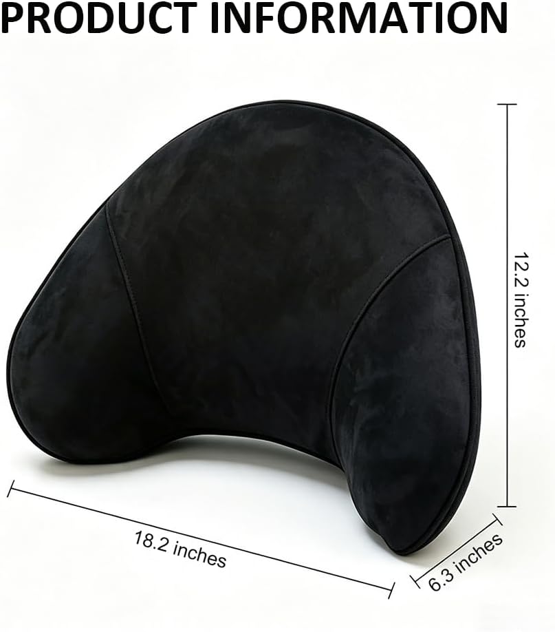 Ergonomic Lumbar Support Pillow for Car Office Home Lower Back Relief Black