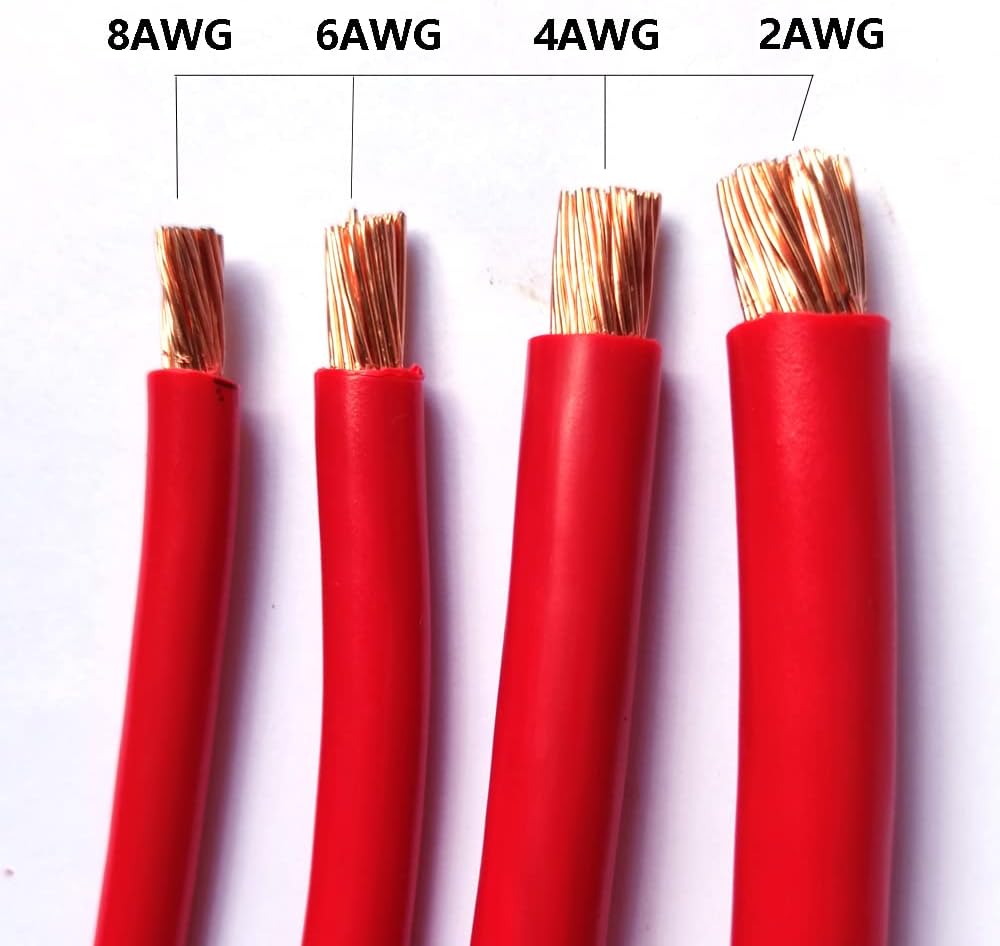 Battery Cables Set 4AWG 3.3 FT, 40-Inch Power cord Battery inverter jumper cables 40in with 3/8" Lugs Terminals (1 Positive & 1 Negtive) for Car Marine Solar ATV Lawn Mower RV Motorcycle