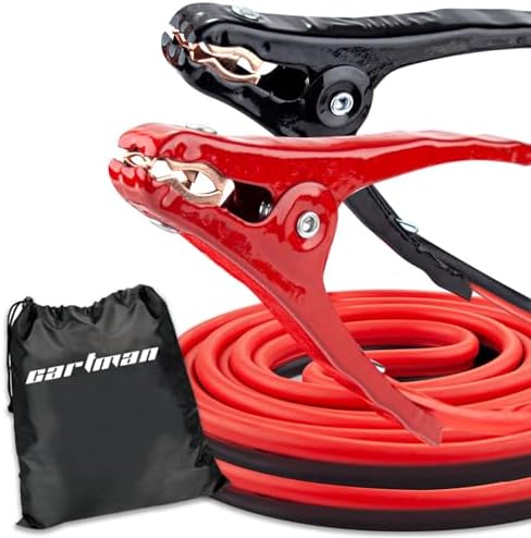 Cartman 10 Gauge 12 ft Jumper Cables for Compact Cars with Carry Bag