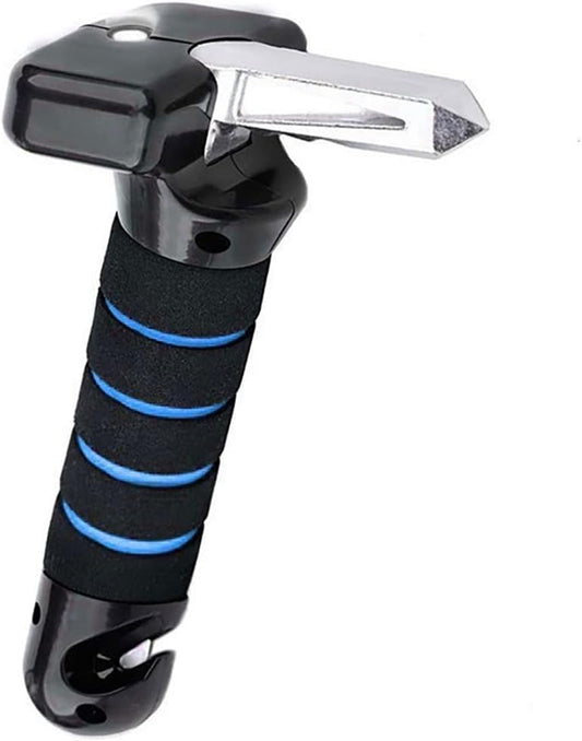 1 Pcs Car Armrest Safety Hammer for Tesla Model 3 Highland 2024,Multi-Function Door Handle (Senior-Friendly) Home Rescue Device Auto Cane Handles Vehicle Emergency Escape Tool,Blue + Light
