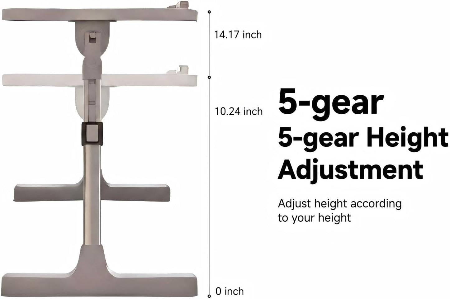 Large Car Seat Tray Table, 22.5"×12.6" Foldable Travel Table in Car, Height Adjustable Lap Bed Desk for Laptop, Rear Seat Eating Writing Tray with Slot, Car Travel Essentials for Long Trips, Grey