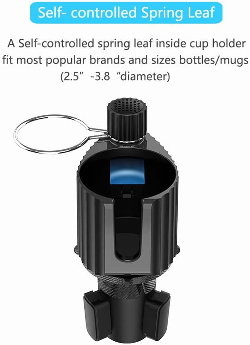 4-in-1 Car Cup Holder Expander Tray,Detachable Car Food Tray Retractable with Dual Cup Holder, Phone Holder, 360°Rotation Adjustable Base, Road Trip Essentials Car Accessories (A01)