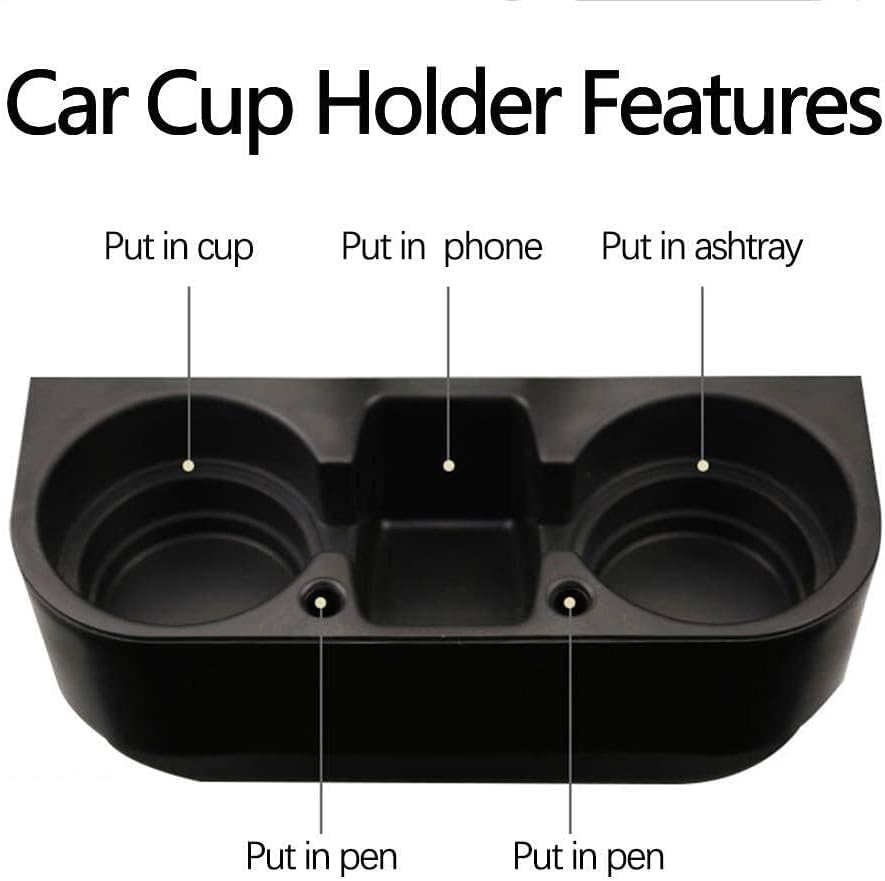 Heart Horse Cup Holder Portable Multifunction Vehicle Seat Cup Cell Phone Drinks Holder Box Car Interior Organizer (Black)