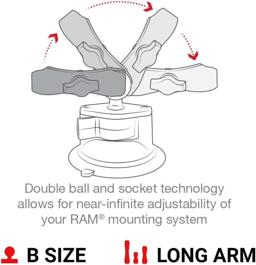 RAM MOUNTS X-Grip Large Phone Mount with Long Arm Twist-Lock Suction Cup