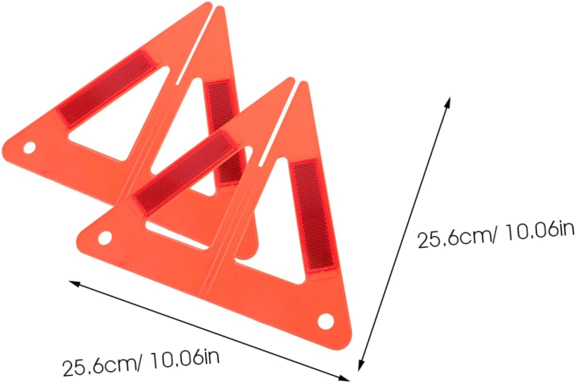 PRETYZOOM 3pcs Reflective Triangle Warning Signs Emergency Vehicle Safety Kit Foldable and Portable Roadside Safety Triangles for Breakdowns and Parking Alerts