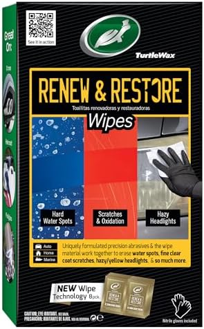 Turtle Wax Renew & Restore Compound Wipes (Pack of 8)