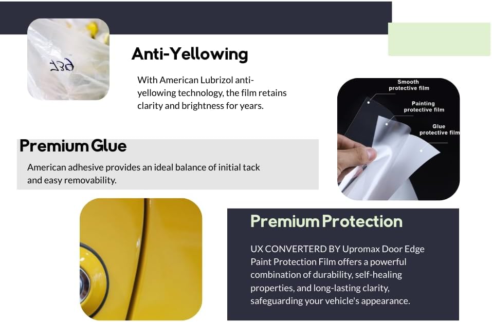 Car Door Edge Guard 0.4x240in, Made with 3M Paint Protection Film