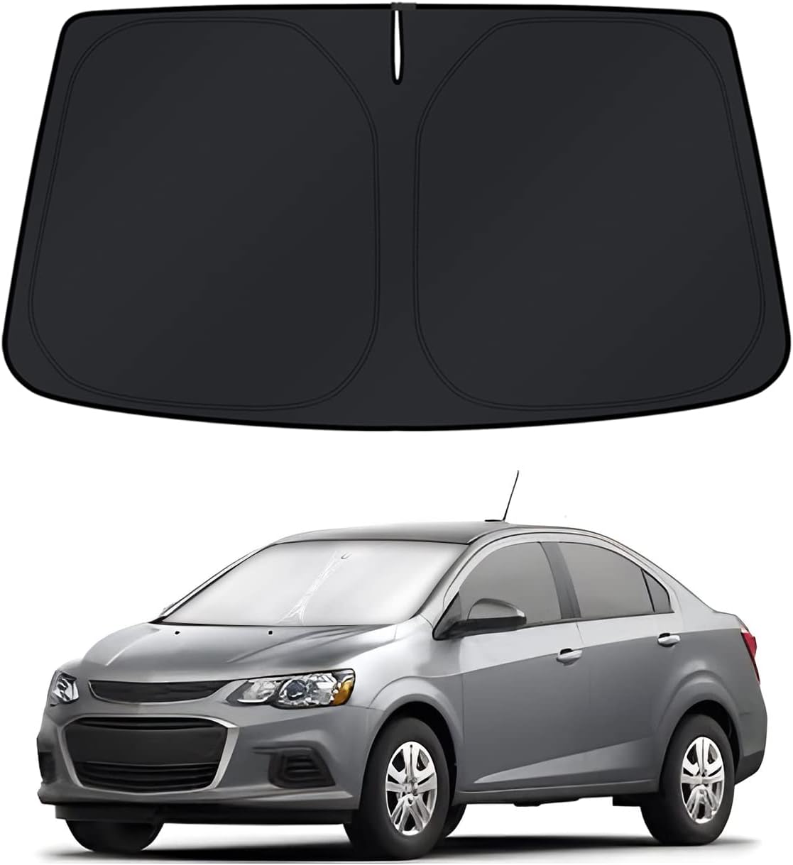 KUST Windshield Sun Shade for 2017-2026 Tesla Model Y/Model 3 Sunshade Accessories (Fit 2025-2026 Model Y Juniper / 2024 Model 3 Highland) Upgraded Foldable Sunshade, Blocks UV Rays Keep Car Cool