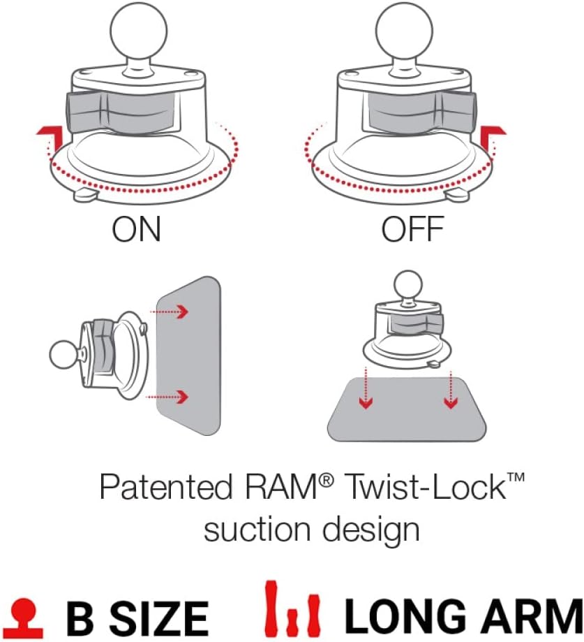 RAM MOUNTS X-Grip Large Phone Mount with Long Arm Twist-Lock Suction Cup
