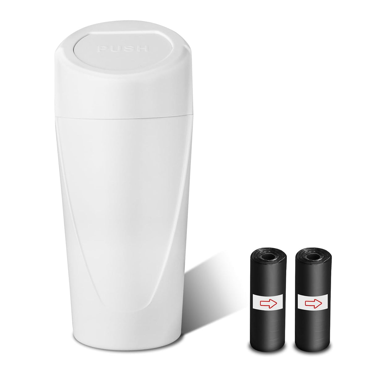 Car Trash Can with Lid-2Pack, Leakproof Garbage Can with 80 Attached Trash Bags, Mini Essential Car Accessories for Interior for Car, Home, Office（Black）