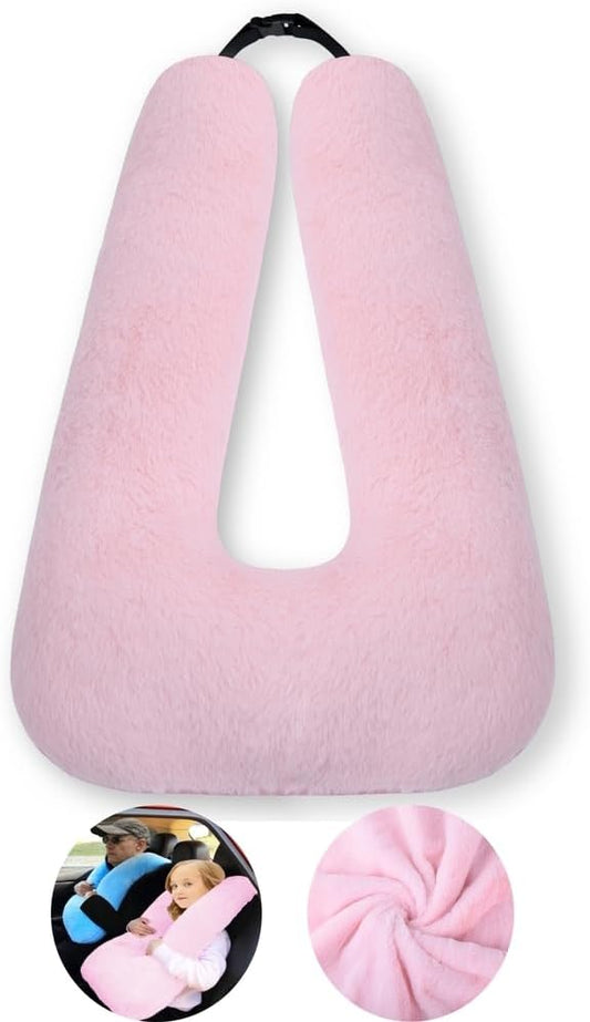FHSGGP Travel Pillow Cushion for The Back Seat of Car Car Pillow | for Kids A Sleeping Artifact Suitable for Long-Distance Travel of Adults and Children Travel Pillow for Kids Pink